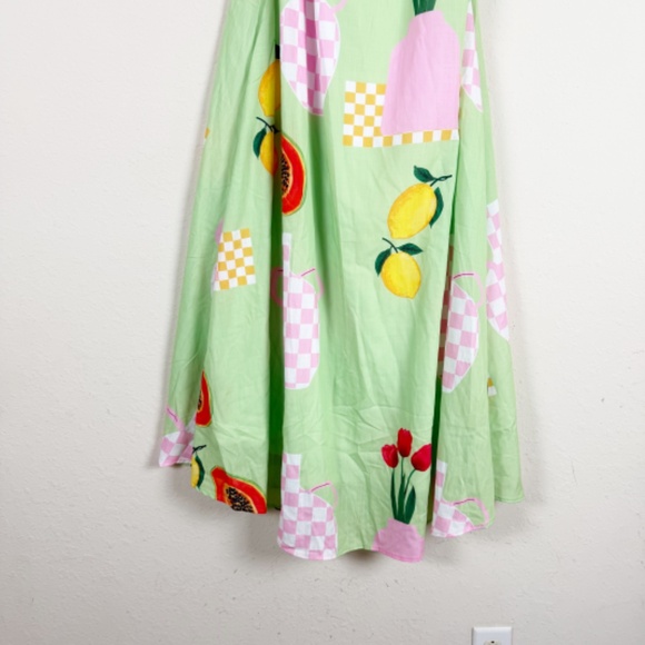 Petal & Pup Piccolo Strapless Maxi Green Papaya Dress Size Medium - Picture 4 of 5